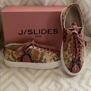 J/SLIDES Pink Multi Leather Sneakers